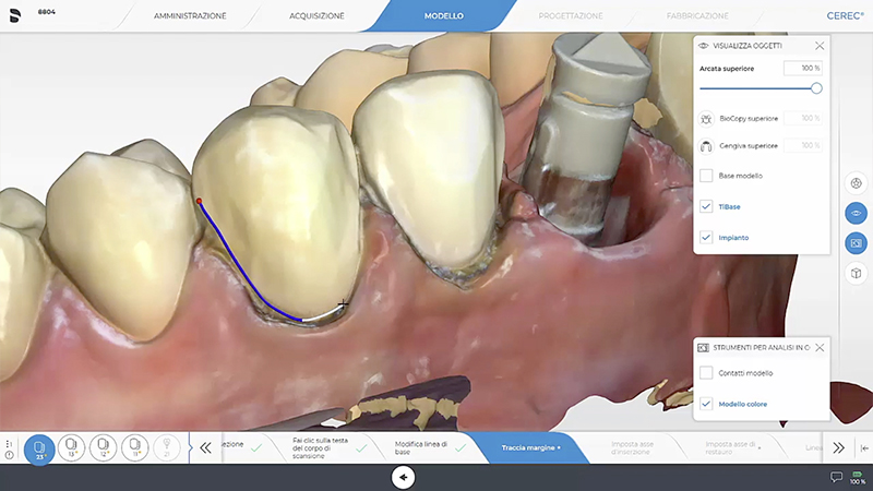 Disegno della "Linea di base" che evidenzia la preparazione della linea di finitura