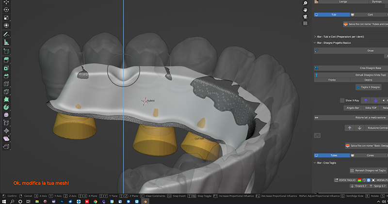 Separazione della parte estetica da quella di supporto (iBar) in Blander