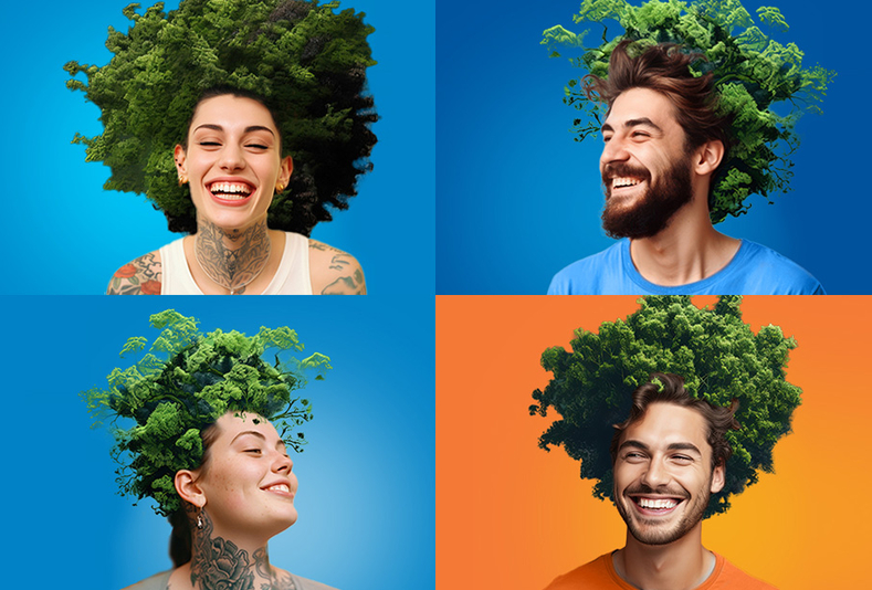 persone con foresta in testa