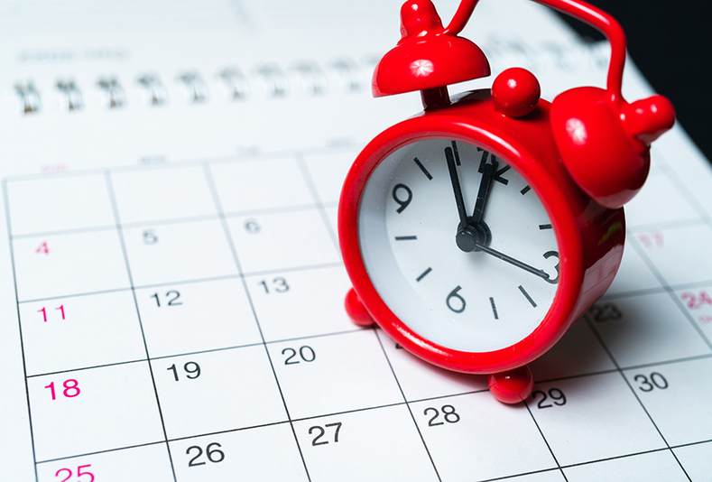 calendario con sveglia