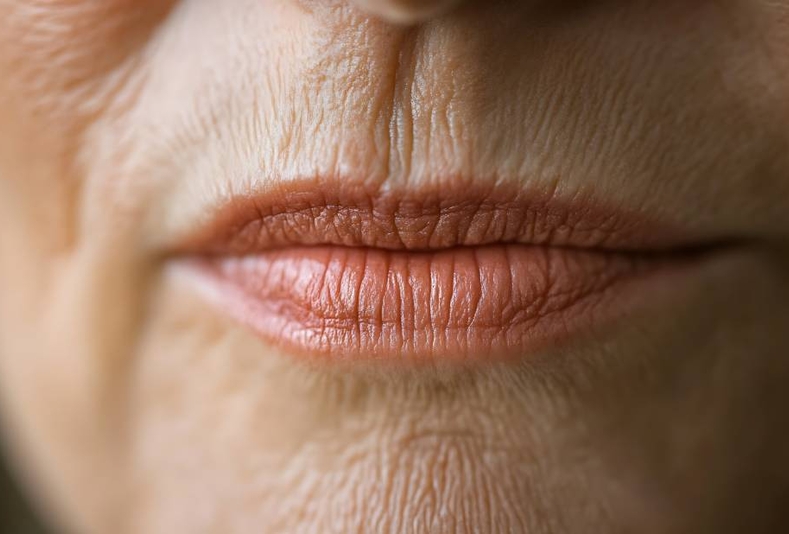 Bocca di donna con codice a barre labiale