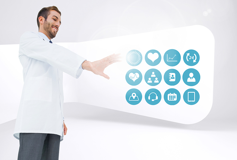 Medico e simboli sanità digitale