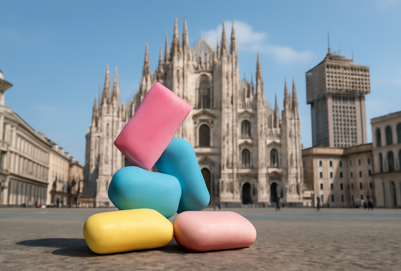 Chewing Gum in piazza Duomo a Milano