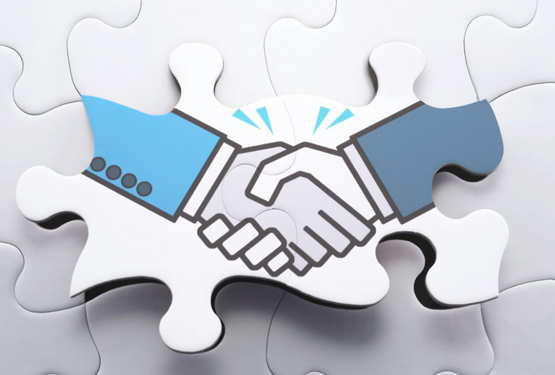 Illustrazione accordo con stretta di mano