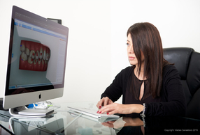 Silvia Caruso al computer