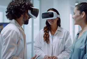 Studenti con visore VR