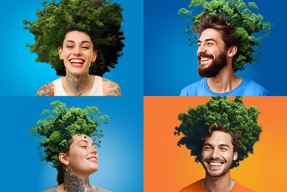 persone con foresta in testa