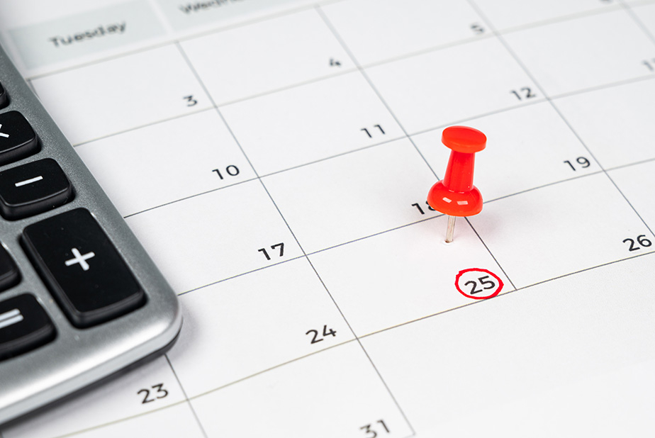 calendario con calcolatrice