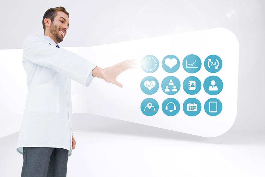 Medico e simboli sanità digitale