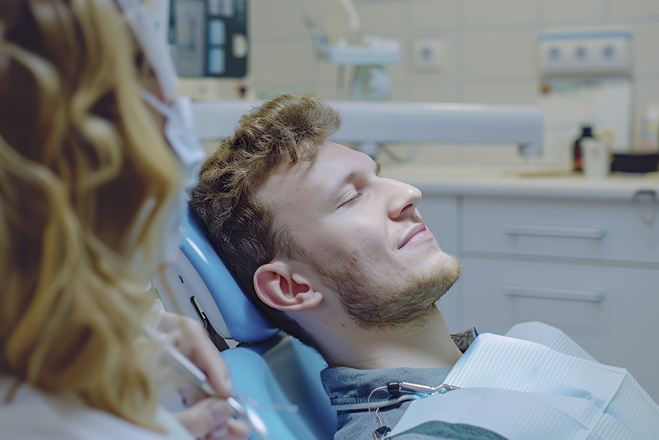 Ragazzo millennials dal dentista