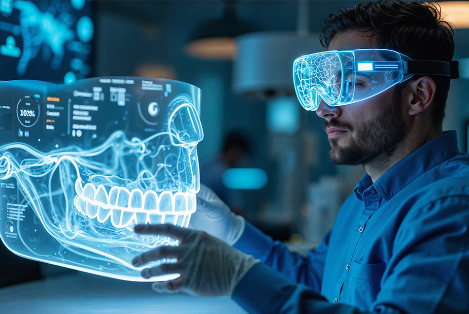 Studente con lettore vr