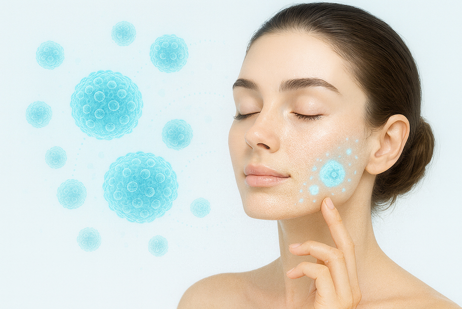 donna che si tocca il volto