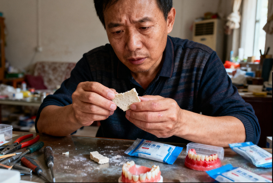Uomo asiatico che lavora resina