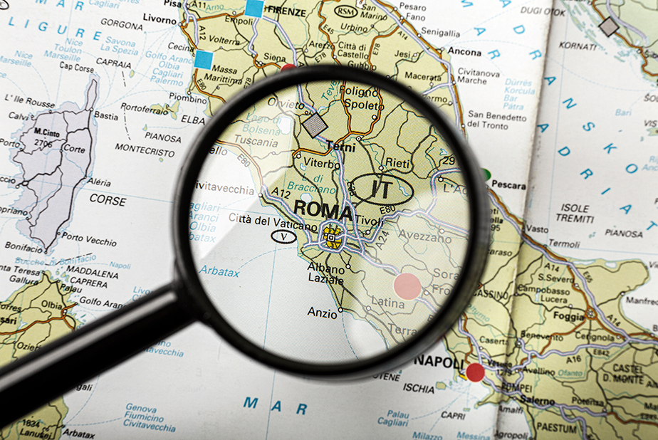 Mappa Lazio con Lente
