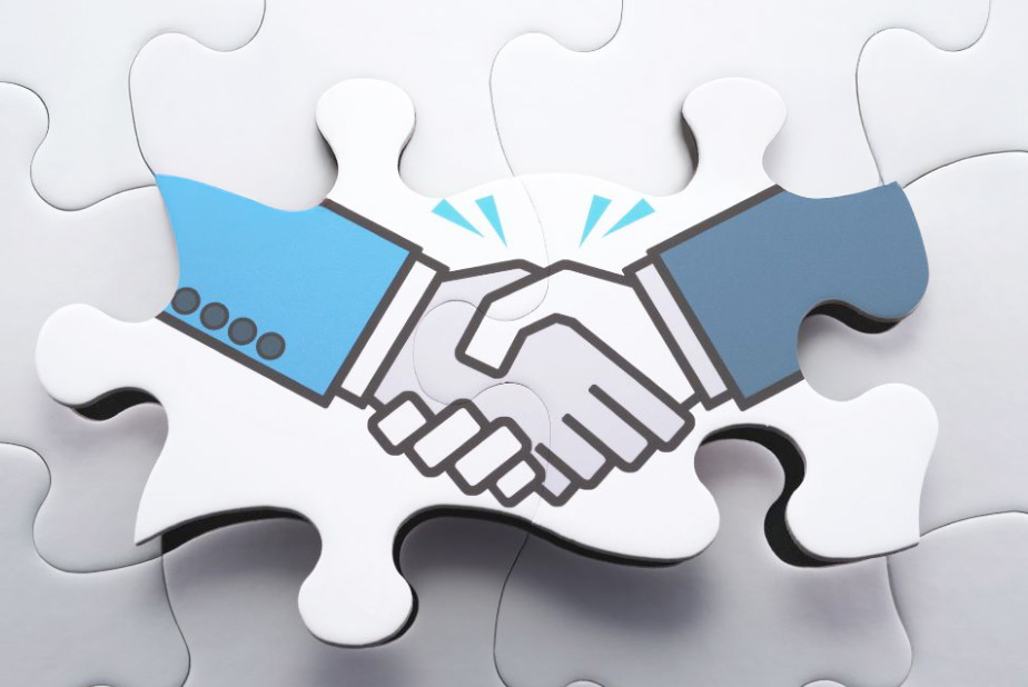 Illustrazione accordo con stretta di mano